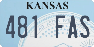 KS license plate 481FAS