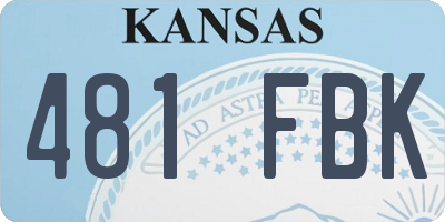 KS license plate 481FBK