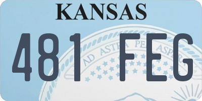 KS license plate 481FEG