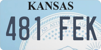 KS license plate 481FEK
