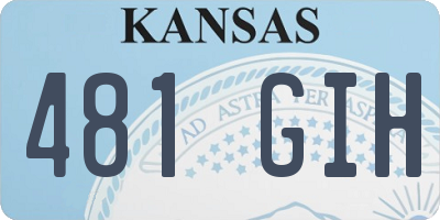 KS license plate 481GIH