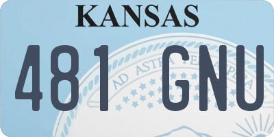 KS license plate 481GNU