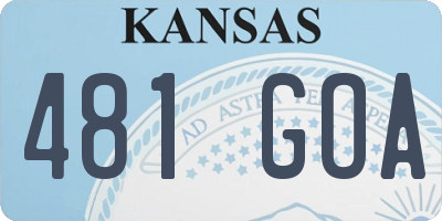 KS license plate 481GOA