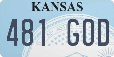 KS license plate 481GOD