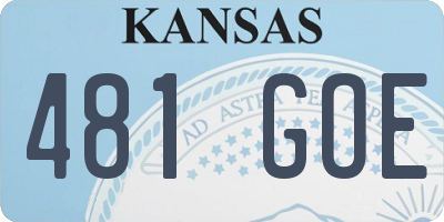 KS license plate 481GOE