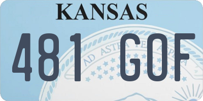 KS license plate 481GOF