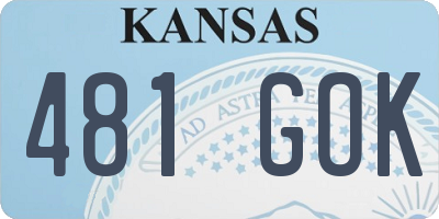 KS license plate 481GOK