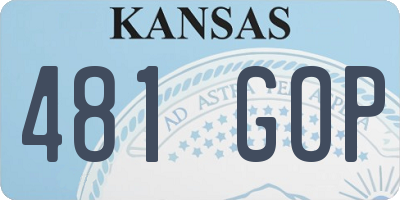 KS license plate 481GOP