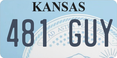 KS license plate 481GUY