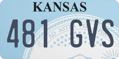 KS license plate 481GVS