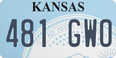 KS license plate 481GWO