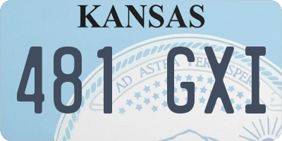 KS license plate 481GXI