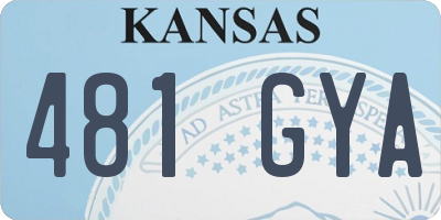 KS license plate 481GYA
