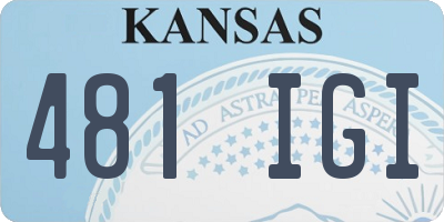 KS license plate 481IGI