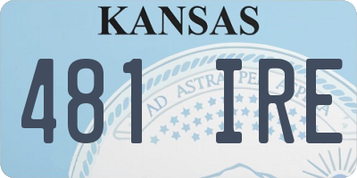KS license plate 481IRE