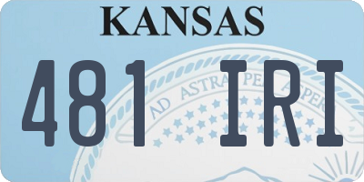 KS license plate 481IRI