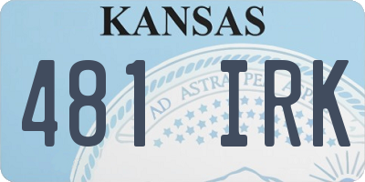KS license plate 481IRK