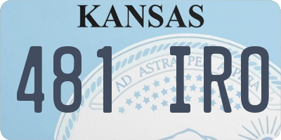 KS license plate 481IRO