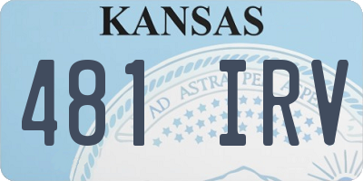 KS license plate 481IRV