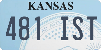 KS license plate 481IST