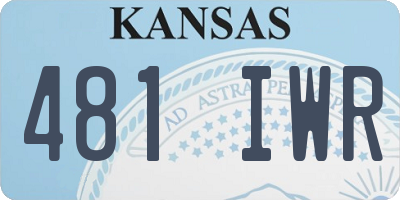 KS license plate 481IWR