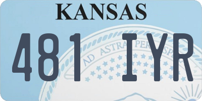 KS license plate 481IYR