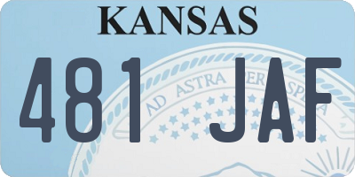 KS license plate 481JAF