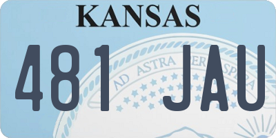 KS license plate 481JAU