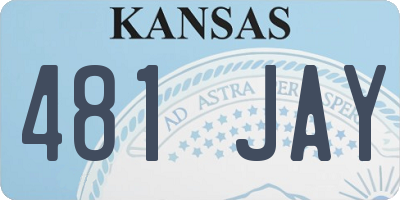 KS license plate 481JAY