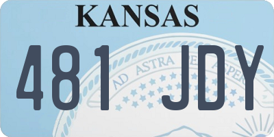 KS license plate 481JDY