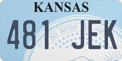 KS license plate 481JEK