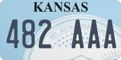 KS license plate 482AAA