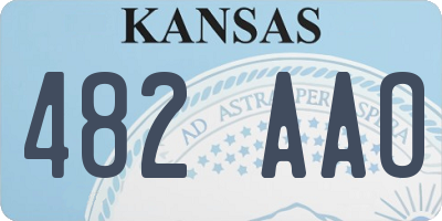 KS license plate 482AAO