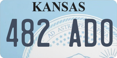 KS license plate 482ADO