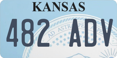 KS license plate 482ADV