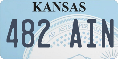 KS license plate 482AIN