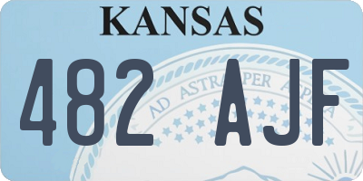 KS license plate 482AJF