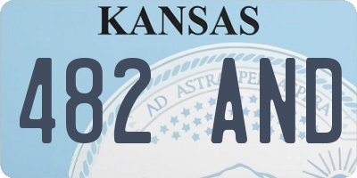 KS license plate 482AND
