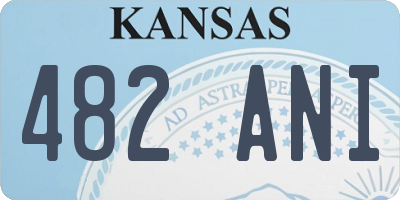 KS license plate 482ANI