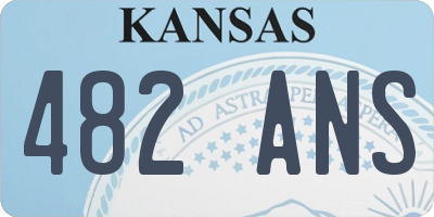 KS license plate 482ANS