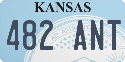 KS license plate 482ANT