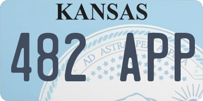KS license plate 482APP