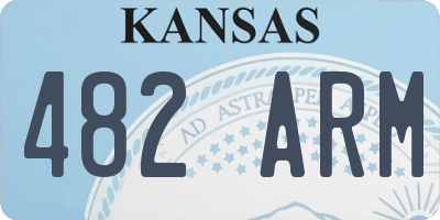 KS license plate 482ARM