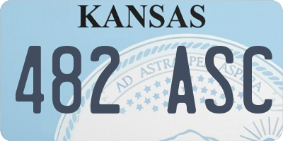KS license plate 482ASC