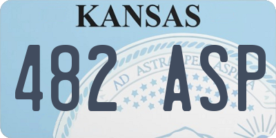 KS license plate 482ASP