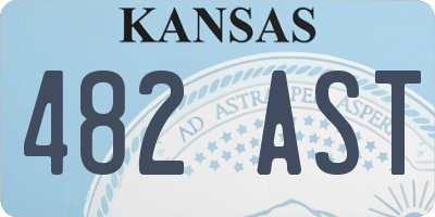 KS license plate 482AST