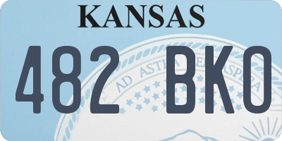 KS license plate 482BKO