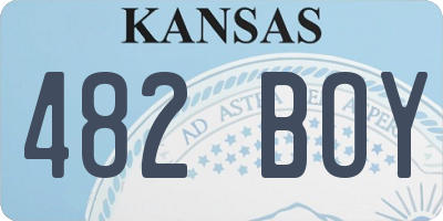 KS license plate 482BOY