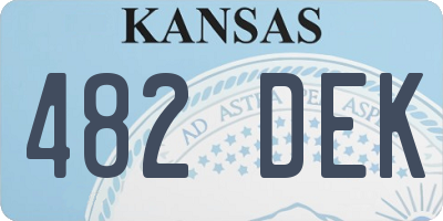 KS license plate 482DEK