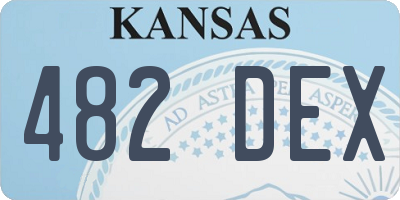 KS license plate 482DEX
